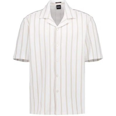 Boss Black Herren Kurzarmhemd beige Jersey beige M male Boss Black Herren Kurzarmhemd beige Jersey beige M male