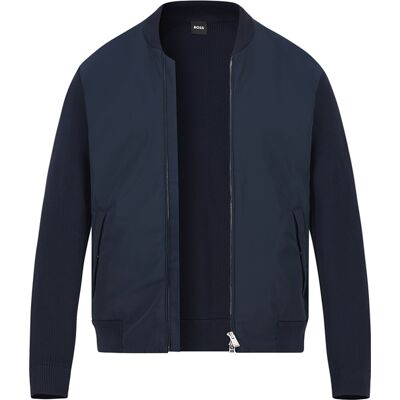 Boss Black Herren Hybrid Jacke blau Baumwolle unifarben blau XXL male Boss Black Herren Hybrid Jacke blau Baumwolle unifarben blau XXL male
