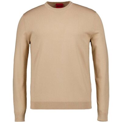 HUGO Herren Pullover beige Viskose unifarben beige S male HUGO Herren Pullover beige Viskose unifarben beige S male