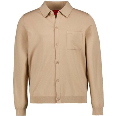 HUGO Herren Pullover beige Viskose unifarben beige S male HUGO Herren Pullover beige Viskose unifarben beige S male