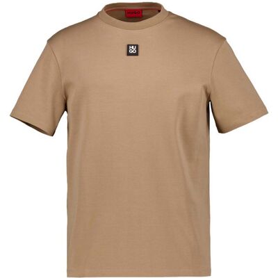 HUGO Herren T-Shirts beige Baumwolle beige L male HUGO Herren T-Shirts beige Baumwolle beige L male