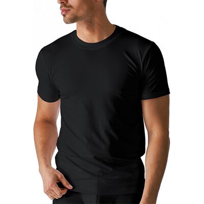 Mey Herren T-Shirt schwarz Baumwolle unifarben schwarz 5 (M) male Mey Herren T-Shirt schwarz Baumwolle unifarben schwarz 5 (M) male