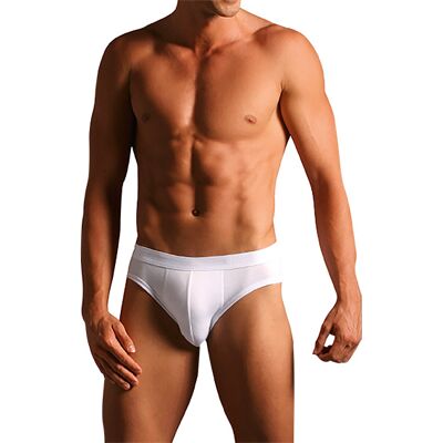 Novila Herren Slip weiß Baumwolle unifarben weiß 5 (M) male Novila Herren Slip weiß Baumwolle unifarben weiß 5 (M) male