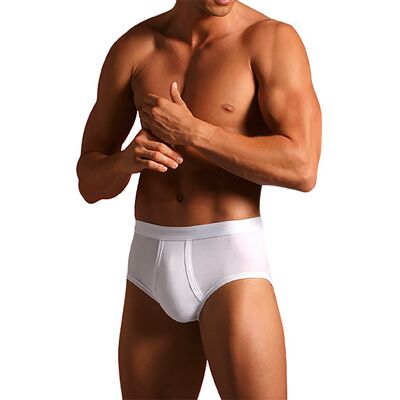 Novila Herren Slip weiß Baumwolle unifarben weiß 5 (M) male Novila Herren Slip weiß Baumwolle unifarben weiß 5 (M) male