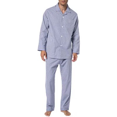 Novila Herren Pyjama blau Baumwolle kariert blau 102 (L) male Novila Herren Pyjama blau Baumwolle kariert blau 102 (L) male