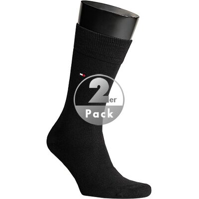 Tommy Hilfiger Herren Socken schwarz Baumwolle unifarben schwarz 43-46 male Tommy Hilfiger Herren Socken schwarz Baumwolle unifarben schwarz 43-46 male