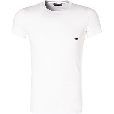 Giorgio Armani EMPORIO ARMANI Herren T-Shirt weiß Baumwolle unifarben weiß 4 (S) male Giorgio Armani EMPORIO ARMANI Herren T-Shirt weiß Baumwolle unifarben weiß 4 (S) male