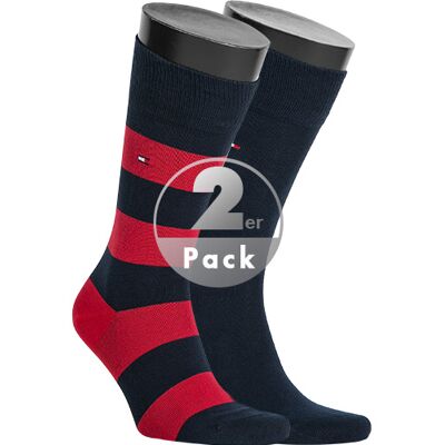 Tommy Hilfiger Herren Socken blau Baumwolle gestreift blau 43-46 male Tommy Hilfiger Herren Socken blau Baumwolle gestreift blau 43-46 male