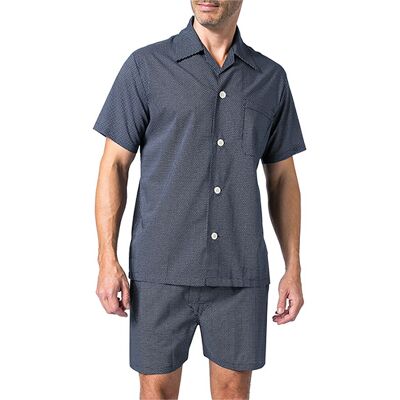 DEREK ROSE Herren Pyjama blau Baumwolle gemustert blau XL male DEREK ROSE Herren Pyjama blau Baumwolle gemustert blau XL male