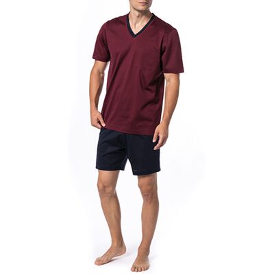 Novila Herren Pyjama rot Jersey-Baumwolle unifarben rot 54 (XL) male Novila Herren Pyjama rot Jersey-Baumwolle unifarben rot 54 (XL) male