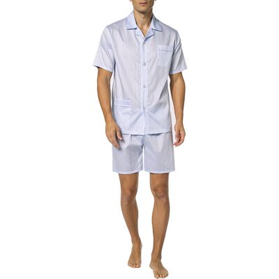 Novila Herren Pyjama blau Baumwolle gestreift blau 48 (M) male Novila Herren Pyjama blau Baumwolle gestreift blau 48 (M) male