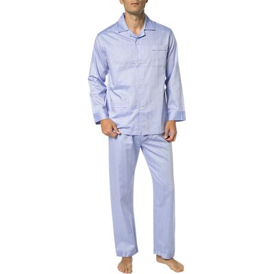 Novila Herren Pyjama blau Baumwolle gemustert blau 48 (M) male Novila Herren Pyjama blau Baumwolle gemustert blau 48 (M) male