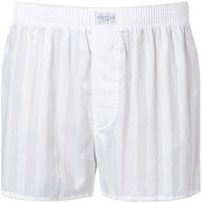 Novila Herren Boxershorts weiß Baumwolle gestreift weiß 52 male Novila Herren Boxershorts weiß Baumwolle gestreift weiß 52 male
