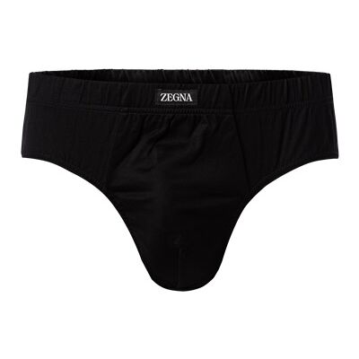 Ermenegildo Zegna Herren Slip schwarz Baumwolle unifarben schwarz 6 (L) male Ermenegildo Zegna Herren Slip schwarz Baumwolle unifarben schwarz 6 (L) male