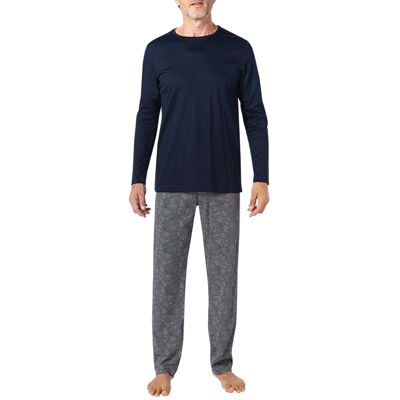Novila Herren Pyjama blau Jersey-Baumwolle gemustert blau 54 (XL) male Novila Herren Pyjama blau Jersey-Baumwolle gemustert blau 54 (XL) male
