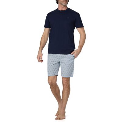 Bugatti Herren Pyjama blau Jersey-Baumwolle gemustert blau 48 (M) male Bugatti Herren Pyjama blau Jersey-Baumwolle gemustert blau 48 (M) male