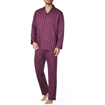 Novila Herren Pyjama rot Baumwolle gestreift rot 48 (M) male Novila Herren Pyjama rot Baumwolle gestreift rot 48 (M) male