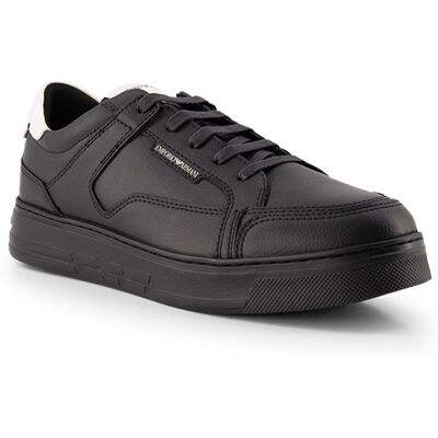 Giorgio Armani EMPORIO ARMANI Herren Sneaker schwarz Glattleder schwarz 45 (11) male Giorgio Armani EMPORIO ARMANI Herren Sneaker schwarz Glattleder schwarz 45 (11) male