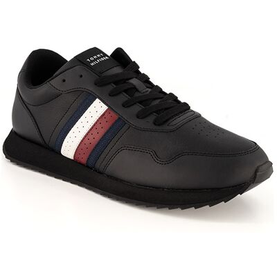 Tommy Hilfiger Herren Sneaker schwarz Glattleder schwarz 41 (7,5) male Tommy Hilfiger Herren Sneaker schwarz Glattleder schwarz 41 (7,5) male