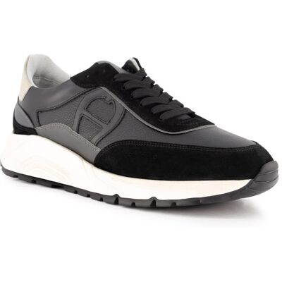 AIGNER Herren Sneaker schwarz Glattleder schwarz 44 (9,5) male AIGNER Herren Sneaker schwarz Glattleder schwarz 44 (9,5) male