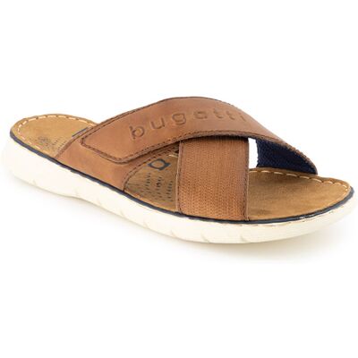 Bugatti Herren Pantoletten cognac Nubuk-/Veloursleder cognac 42 (8) male Bugatti Herren Pantoletten cognac Nubuk-/Veloursleder cognac 42 (8) male