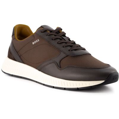 Boss Black Herren Sneaker braun Glattleder braun 43 (9) male Boss Black Herren Sneaker braun Glattleder braun 43 (9) male