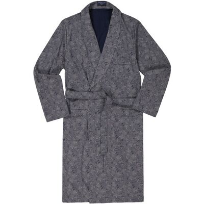 Novila Herren Hausmantel blau Baumwoll-Jersey gemustert blau M male Novila Herren Hausmantel blau Baumwoll-Jersey gemustert blau M male