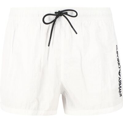 EMPORIO ARMANI Herren Badeshorts weiß Mikrofaser unifarben XXL EMPORIO ARMANI Herren Badeshorts weiß Mikrofaser unifarben XXL