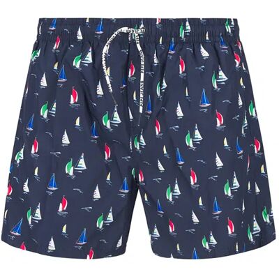 Pepe Jeans Herren Badeshorts blau Mikrofaser Gemustert L Pepe Jeans Herren Badeshorts blau Mikrofaser Gemustert L