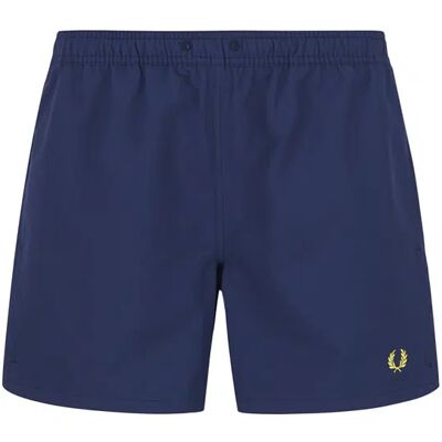 Fred Perry Herren Badeshorts blau Mikrofaser unifarben M Fred Perry Herren Badeshorts blau Mikrofaser unifarben M