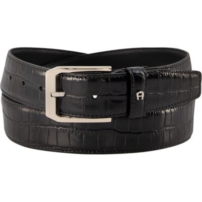AIGNER Herren Gürtel schwarz Leder geprägt 90 CM (32 INCH) AIGNER Herren Gürtel schwarz Leder geprägt 90 CM (32 INCH)
