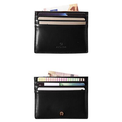 AIGNER Herren Kartenbörse schwarz Leder ONESIZE AIGNER Herren Kartenbörse schwarz Leder ONESIZE