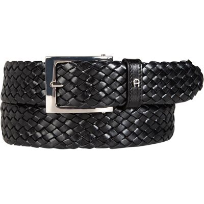 AIGNER Herren Gürtel schwarz Leder geprägt 115 CM (37 INCH) AIGNER Herren Gürtel schwarz Leder geprägt 115 CM (37 INCH)