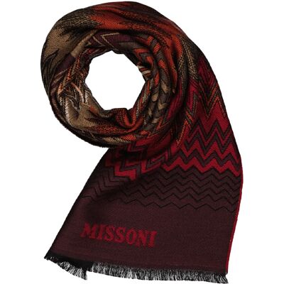 MISSONI Herren Schal orange Schurwolle gemustert ONESIZE MISSONI Herren Schal orange Schurwolle gemustert ONESIZE
