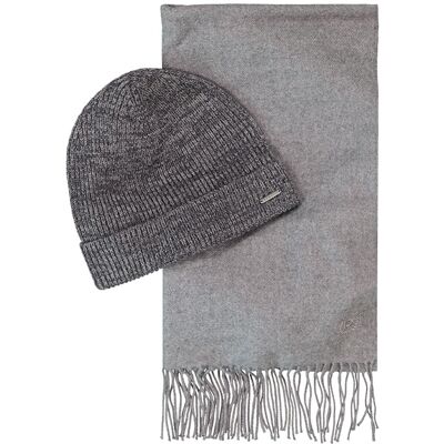 bugatti Herren Schal-Mütze-Set grau ONESIZE bugatti Herren Schal-Mütze-Set grau ONESIZE