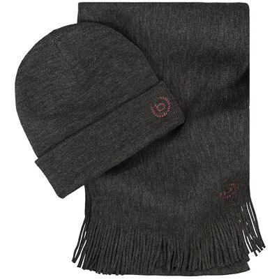 bugatti Herren Schal-Mütze-Set grau ONESIZE bugatti Herren Schal-Mütze-Set grau ONESIZE