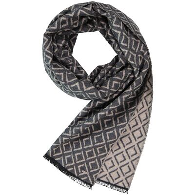 bugatti Herren Schal grau Woll-Stoff gemustert ONESIZE bugatti Herren Schal grau Woll-Stoff gemustert ONESIZE
