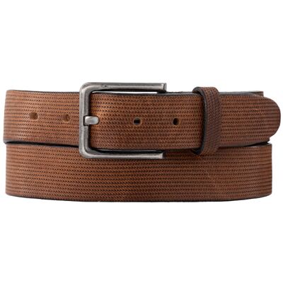 Alberto Herren Gürtel braun Leder geprägt 100 CM (34 INCH) Alberto Herren Gürtel braun Leder geprägt 100 CM (34 INCH)
