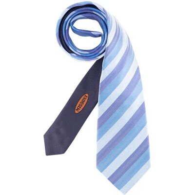 MISSONI Herren Krawatte blau Seide gestreift ONESIZE MISSONI Herren Krawatte blau Seide gestreift ONESIZE