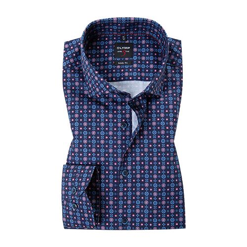 OLYMP Herren Hemd blau gemustert 42