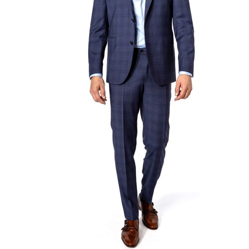 DRESSLER Herren Hose blau kariert 50