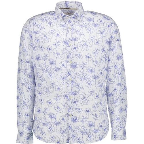 FIL NOIR Herren Hemd blau geblümt 41