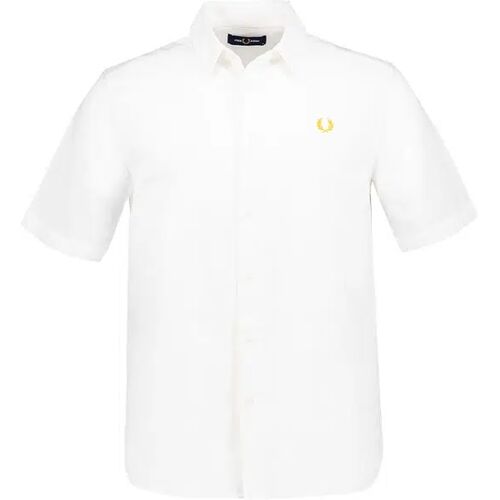 Fred Perry Herren Kurzarmhemd weiß S