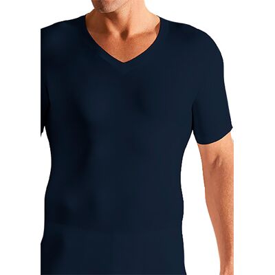 Novila Herren V-Shirt blau Baumwolle unifarben 4 (S) Novila Herren V-Shirt blau Baumwolle unifarben 4 (S)