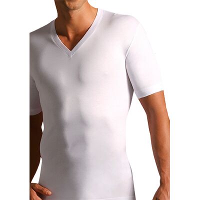 Novila Herren V-Shirt weiß Baumwolle unifarben 7 (XL) Novila Herren V-Shirt weiß Baumwolle unifarben 7 (XL)