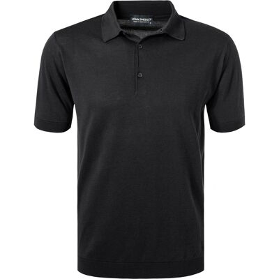 John Smedley Herren Polo-Shirt schwarz unifarben L John Smedley Herren Polo-Shirt schwarz unifarben L