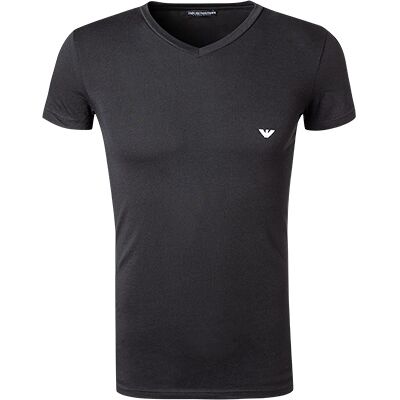 EMPORIO ARMANI Herren V-Shirt schwarz Baumwolle & Mix unifarben 8 (XXL) EMPORIO ARMANI Herren V-Shirt schwarz Baumwolle & Mix unifarben 8 (XXL)