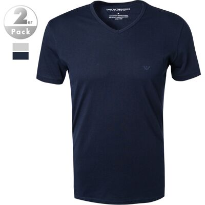 EMPORIO ARMANI Herren V-Shirt blau Baumwolle unifarben 7 (XL) EMPORIO ARMANI Herren V-Shirt blau Baumwolle unifarben 7 (XL)