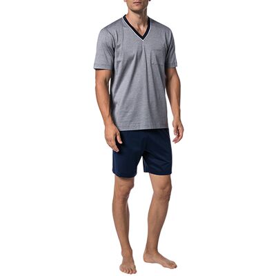Novila Herren Pyjama blau Jersey-Baumwolle unifarben 50 (M) Novila Herren Pyjama blau Jersey-Baumwolle unifarben 50 (M)