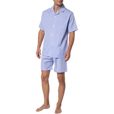 Novila Herren Pyjama blau Stoff kariert 54 (XL) Novila Herren Pyjama blau Stoff kariert 54 (XL)